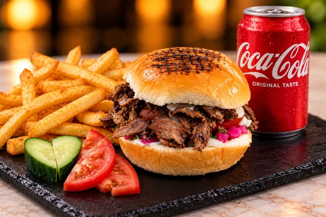 Beef Shawarma Bun Meal.